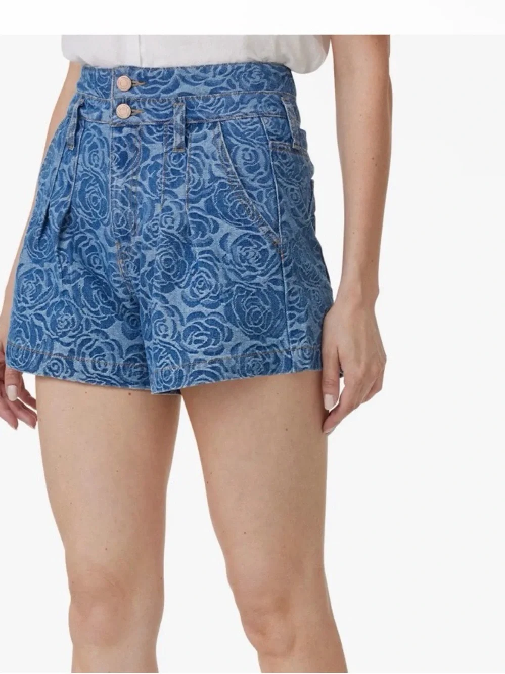 Habitual Blue Floral Print Denim Shorts
